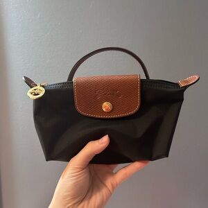 Longchamp Le Pliage Cosmetics Case/Mini Bag - Black NWOT